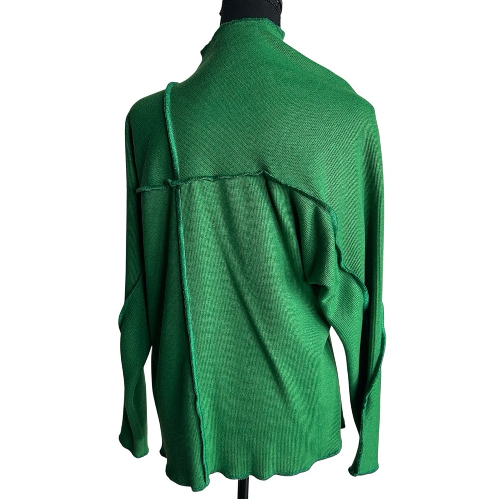 ✨Emerald Green Angora Blend Knit Set | Asymmetrical Top + Wide-Leg Pants Size M✨ - Picture 11 of 16